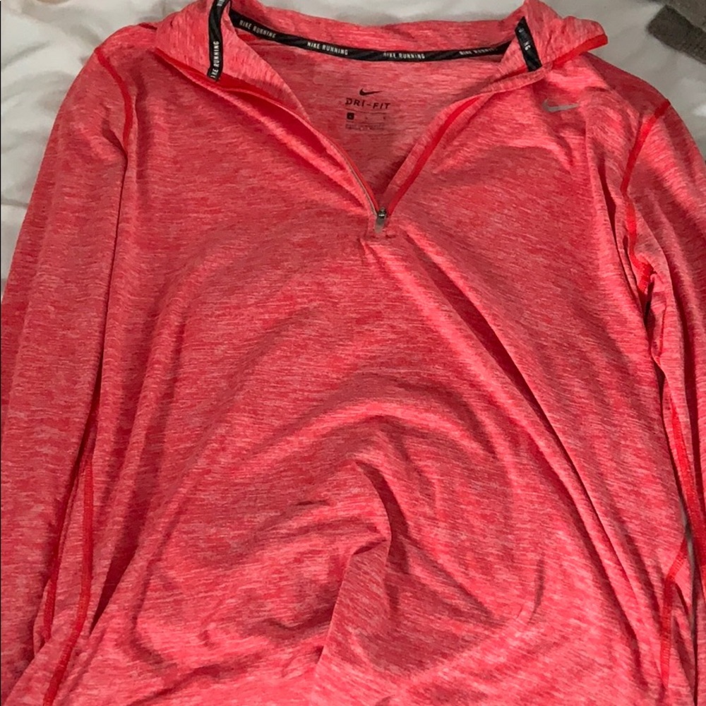 Coral Nike Running Quarter Zip